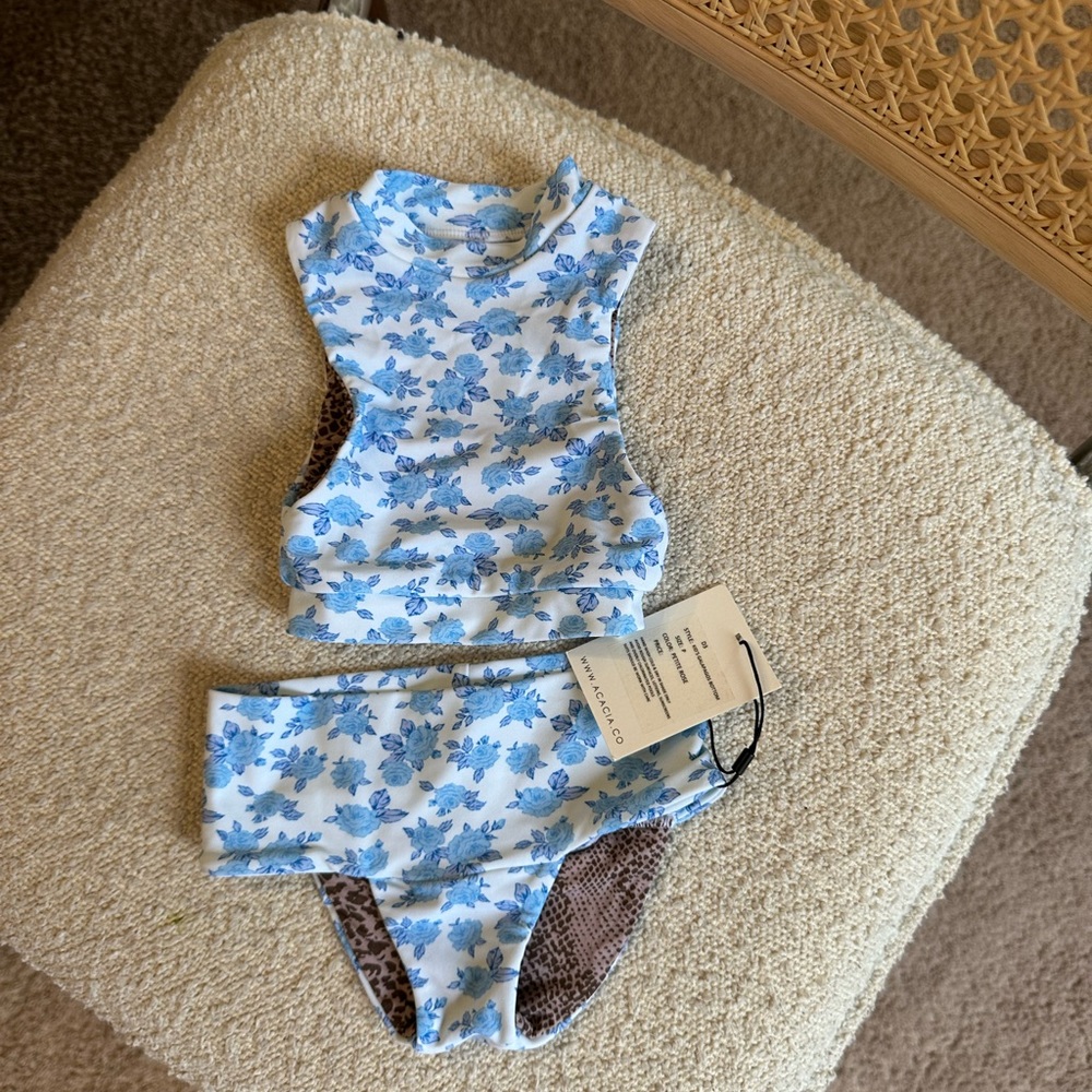 Acacia kids swim petite rose print size P